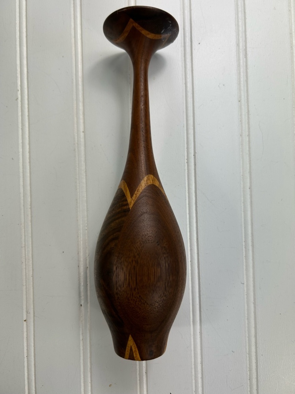Vintage Handturned Wood Decorative Accent Candle Holder Stand Mixed Species 12”